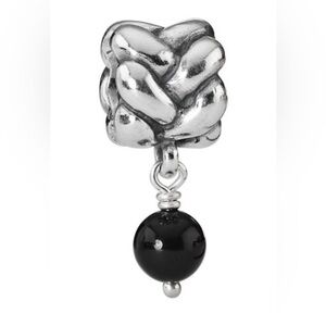 Pandora vintage 2007 sterling silver and black onyx dangle charm.